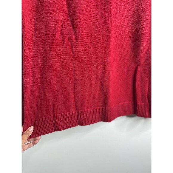 Talbots Sweater Womens Medium Red Blue Fair Isle Pullover Lambswool Blend Knit - Picture 5 of 11